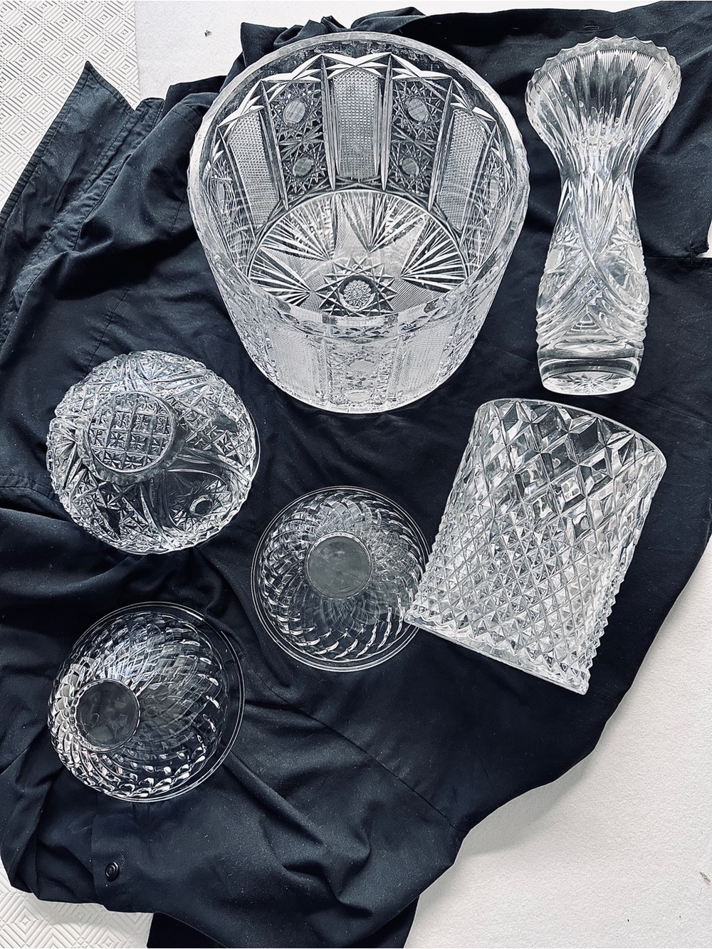 Clear Cut Glassware Bundle- Crystal-Style Decorative Bowls & Vases